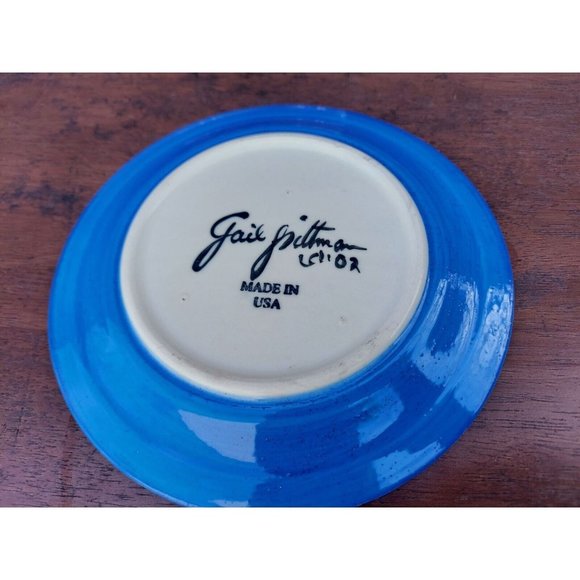 Gail Pittman 2002 Polka Dot Monogram T Plate 6 3/4" - Picture 2 of 2